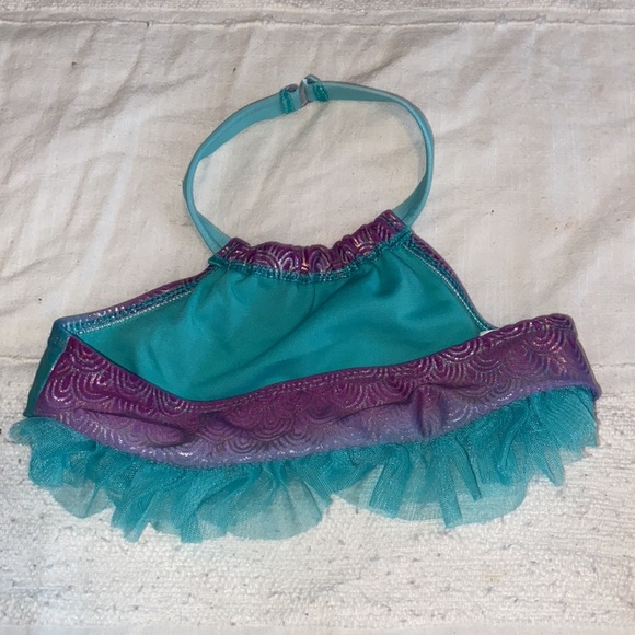 EUC Cat & Jack mermaid ruffle (tulle-like) bikini purple/silver/green, 5T 🧜♀️ - Picture 9 of 10